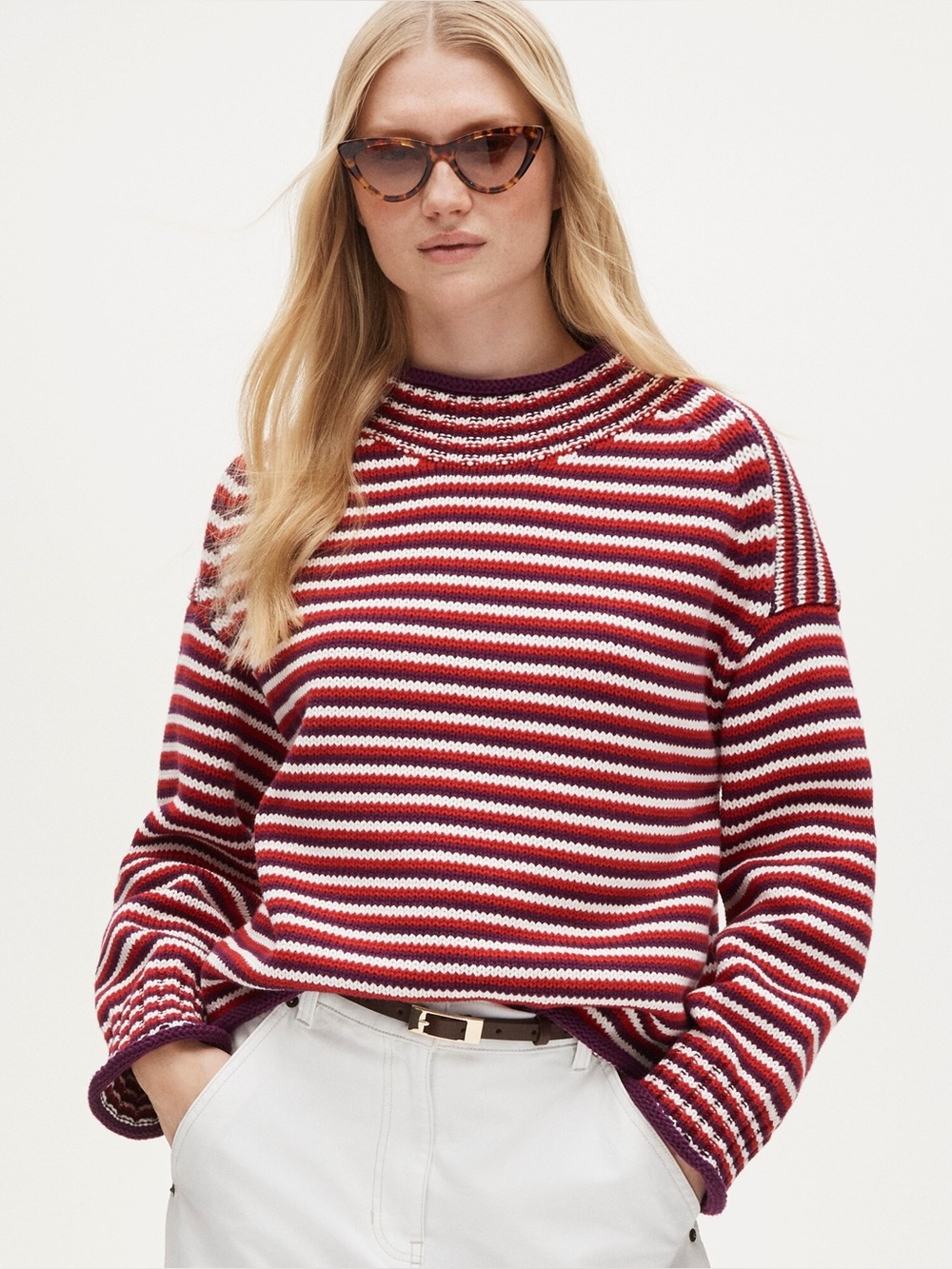 J. Crew Rollneck Sweater Size M Cotton Knit Timeless Top NEW